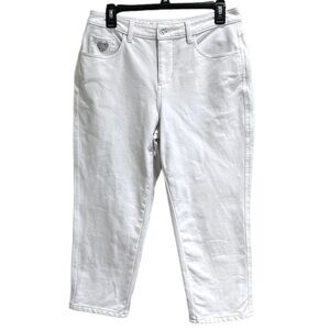 Dream Jeannes By Quacker Factory Cropped Capri Pants Jeans Size 4 White